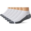 Hanes Men’s Max Cushion Low Cut Socks, 6, 8, and 12 Pair Pack, White and Black(White)