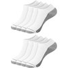 Hanes Men’s Max Cushion Low Cut Socks, 6, 8, and 12 Pair Pack, White and Black(White With Gray Logo – 8 Pack)