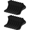 Hanes Men’s Socks, X-temp Cushioned Low Cut Socks, 12 & 14 Pair Packs(Black)