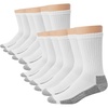 Hanes Men’s Work Socks, Cushioned Crew Socks, Moisture-wicking Socks & Odor Control, Black & White, 6 & 12 Pack Available(White – 12 Pack)