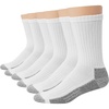 Hanes Men’s Work Socks, Cushioned Crew Socks, Moisture-wicking Socks & Odor Control, Black & White, 6 & 12 Pack Available(White)