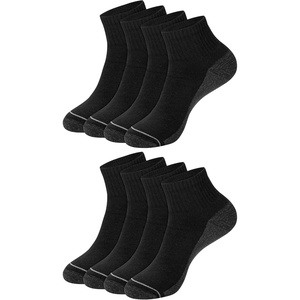 Hanes Men’s Crew Socks Pack, 8 Pairs, Max Cushion Moisture-wicking Ankle Socks for Men, Cushioned Ankle Length(Black With Gray Logo – 8 Pack)