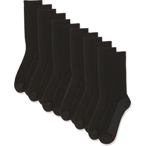 Hanes Men’s Crew & Over the Calf Socks Pack, Max Cushioned Moisture-wicking Stay Dry Socks, Athletic Socks, 6, 8 Or 12-pairs(Black/Grey Foot Bottom)