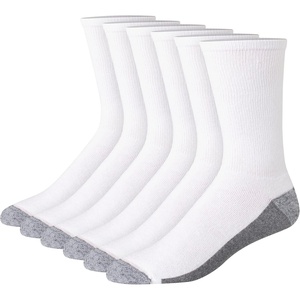 Hanes Men’s Crew & Over the Calf Socks Pack, Max Cushioned Moisture-wicking Stay Dry Socks, Athletic Socks, 6, 8 Or 12-pairs(White/Grey Foot Bottom – 6 Pack)