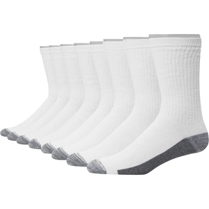 Hanes Men’s Crew & Over the Calf Socks Pack, Max Cushioned Moisture-wicking Stay Dry Socks, Athletic Socks, 6, 8 Or 12-pairs(White/Grey Foot Bottom – 8 Pack)