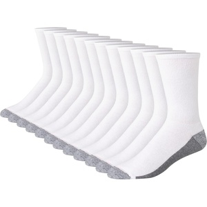 Hanes Men’s Crew & Over the Calf Socks Pack, Max Cushioned Moisture-wicking Stay Dry Socks, Athletic Socks, 6, 8 Or 12-pairs(White/Grey Foot Bottom)