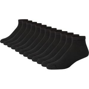 Hanes Men’s Double Tough Ankle Socks | Moisture Wicking Socks, Multipack(Black – 12 Pair)