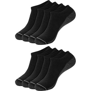 Hanes Men’s Max Cushion Low Cut Socks, 6, 8, and 12 Pair Pack, White and Black(Black With Gray Logo – 8 Pack)