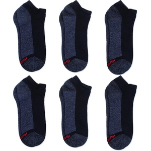 Hanes Men’s Max Cushion Low Cut Socks, 6, 8, and 12 Pair Pack, White and Black(Black/Grey – 6 Pair Pack)