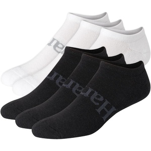 Hanes Men’s Originals Supersoft No Show Socks, Cushioned Socks, Shoe Sizes 6-12, 6-pairs(Black/White)