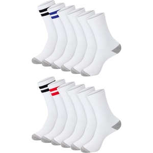 Hanes Men’s Socks, Active Cool X-temp Lightweight Moisture-wicking Cushioned Ankle, Crew and No Show, 12 and 14 Pair Packs(White Stripe – Crew 14 Pair)