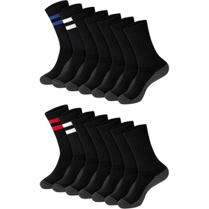 Hanes Men’s Socks, X-temp Cushioned Low Cut Socks, 12 & 14 Pair Packs(Black Stripe)
