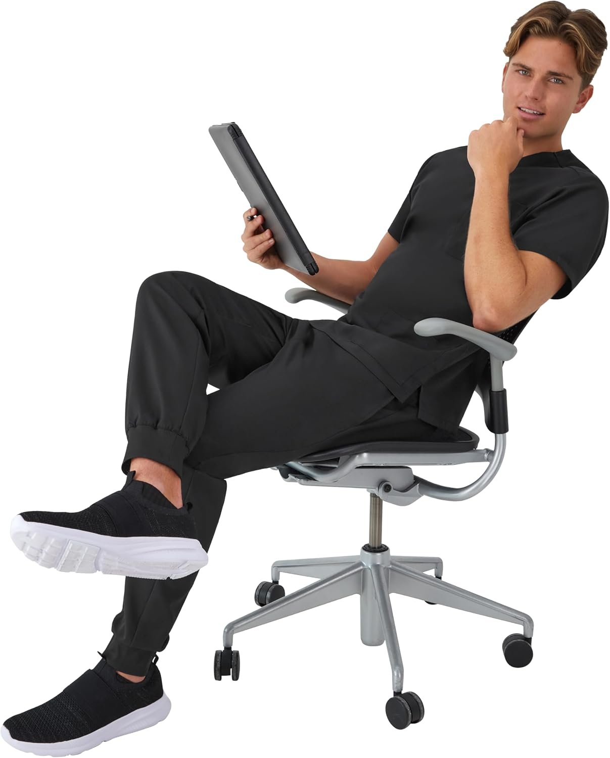 image:imageHanes Mens Scrubs Healthcare Joggers Scrub Joggers for Men MoistureWicking amp Odor Control Multiple PocketsNew Ebony