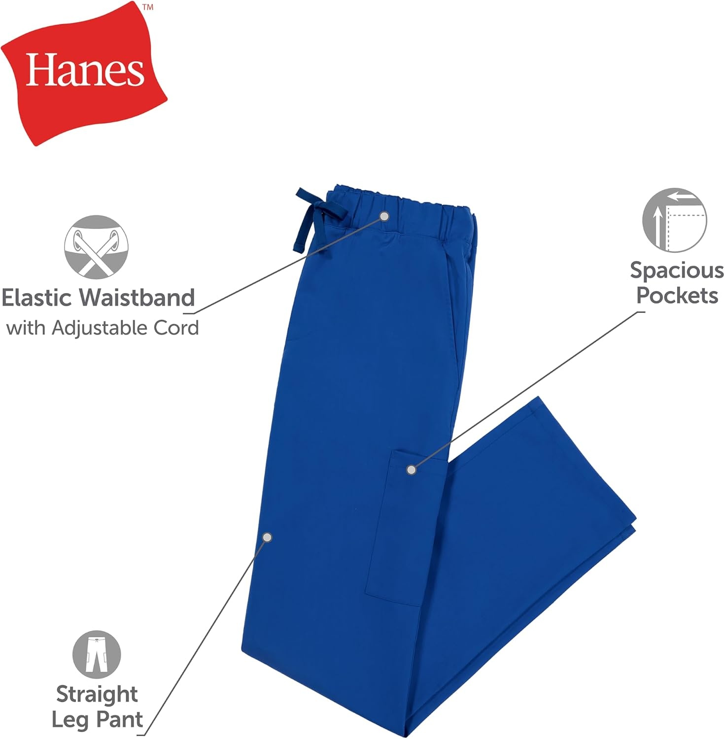 image:imageHanes Mens Scrubs Healthcare Pants Scrub Pants for Men MoistureWicking amp Odor Control 5 PocketsCeil Blue 2
