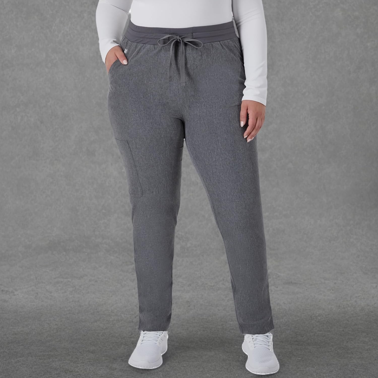 image:imageHanes Womens Comfort Fit Scrub Pants MoistureWicking Healthcare Scrubs for Women 3 PocketsEbony Heather