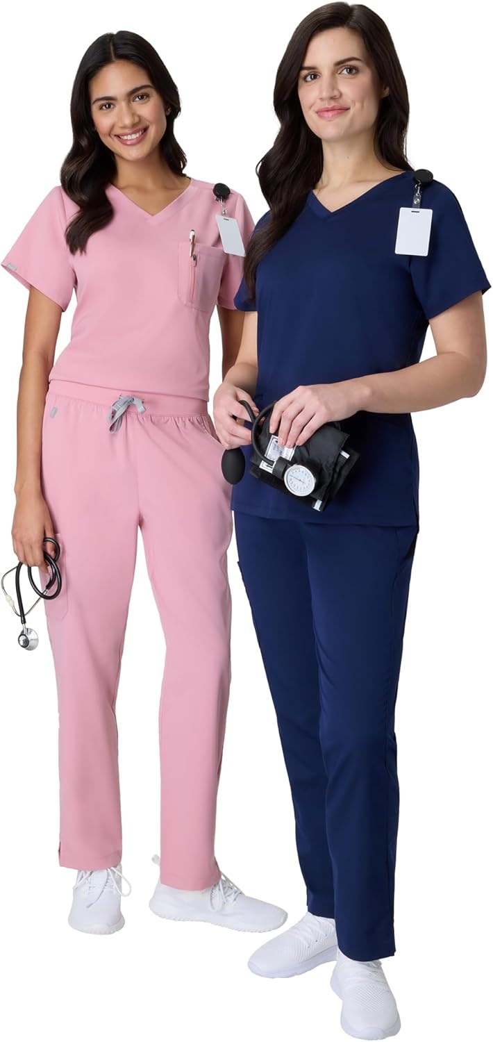 image:imageHanes Womens Hanes Womens Premium Scrubs Top with Pockets Comfort Fit Scrubs for Women Nurse EssentialsAthletic Navy