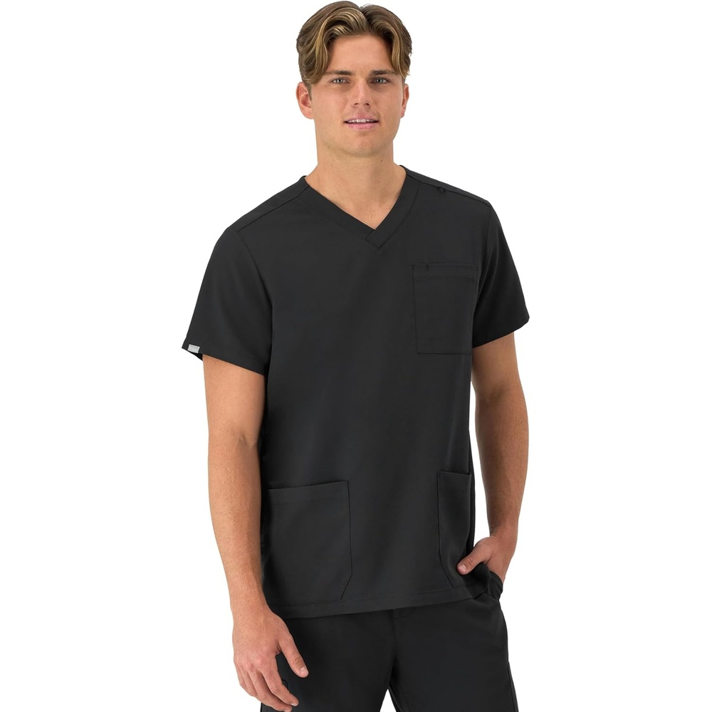 image:imageHanes Mens Scrubs Healthcare Top MoistureWicking Stretch Scrub Shirts for Men Odor ControlNew Ebony