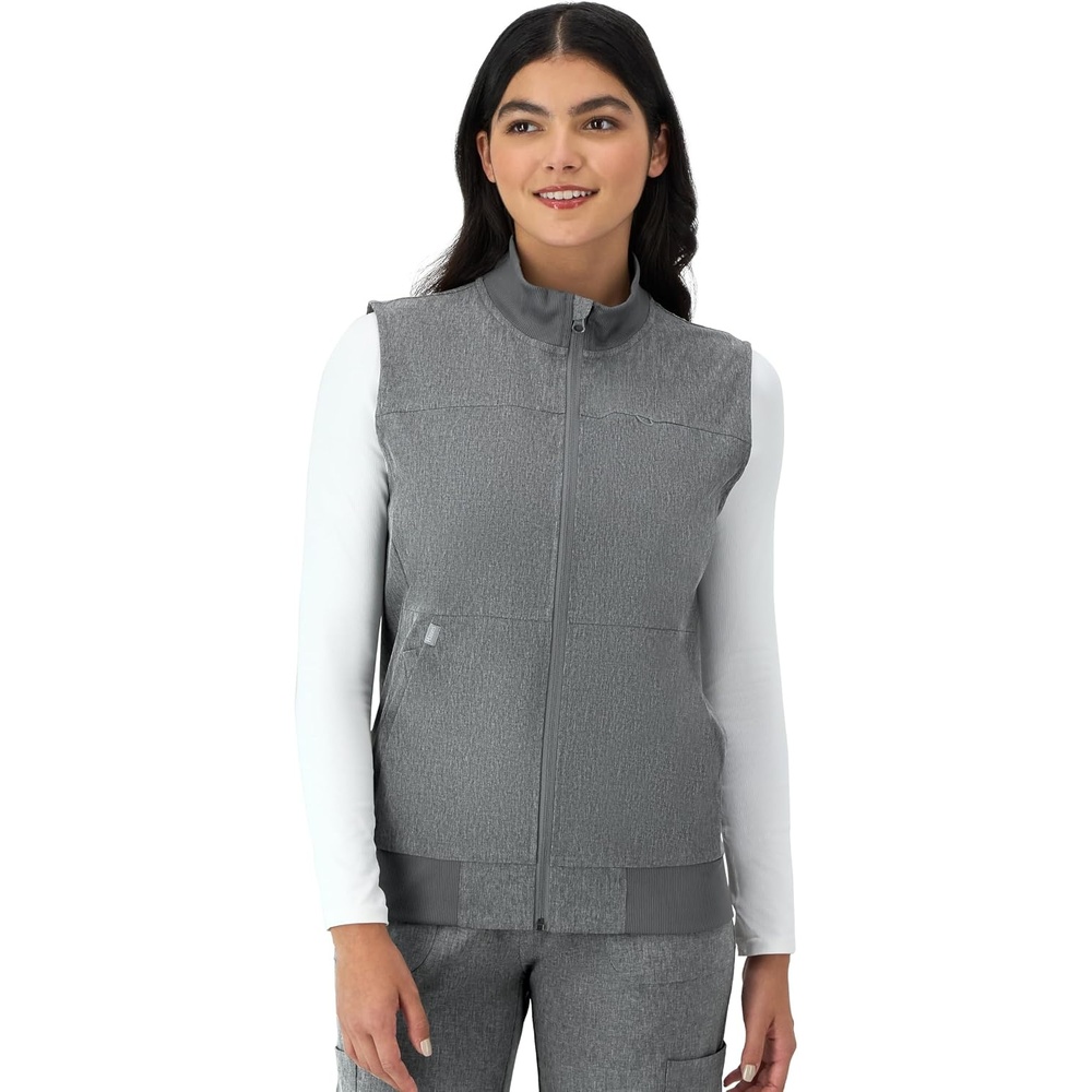 image:imageHanes Womens Comfort Fit Scrubs Healthcare Vest MoistureWicking Stretch Scrubs Vest for WomenEbony Heather
