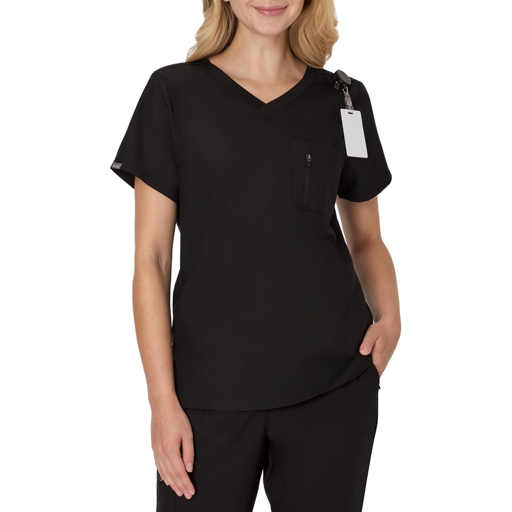 image:imageHanes Womens Scrub Top Premium Stretch VNeck Healthcare TopNew Ebony