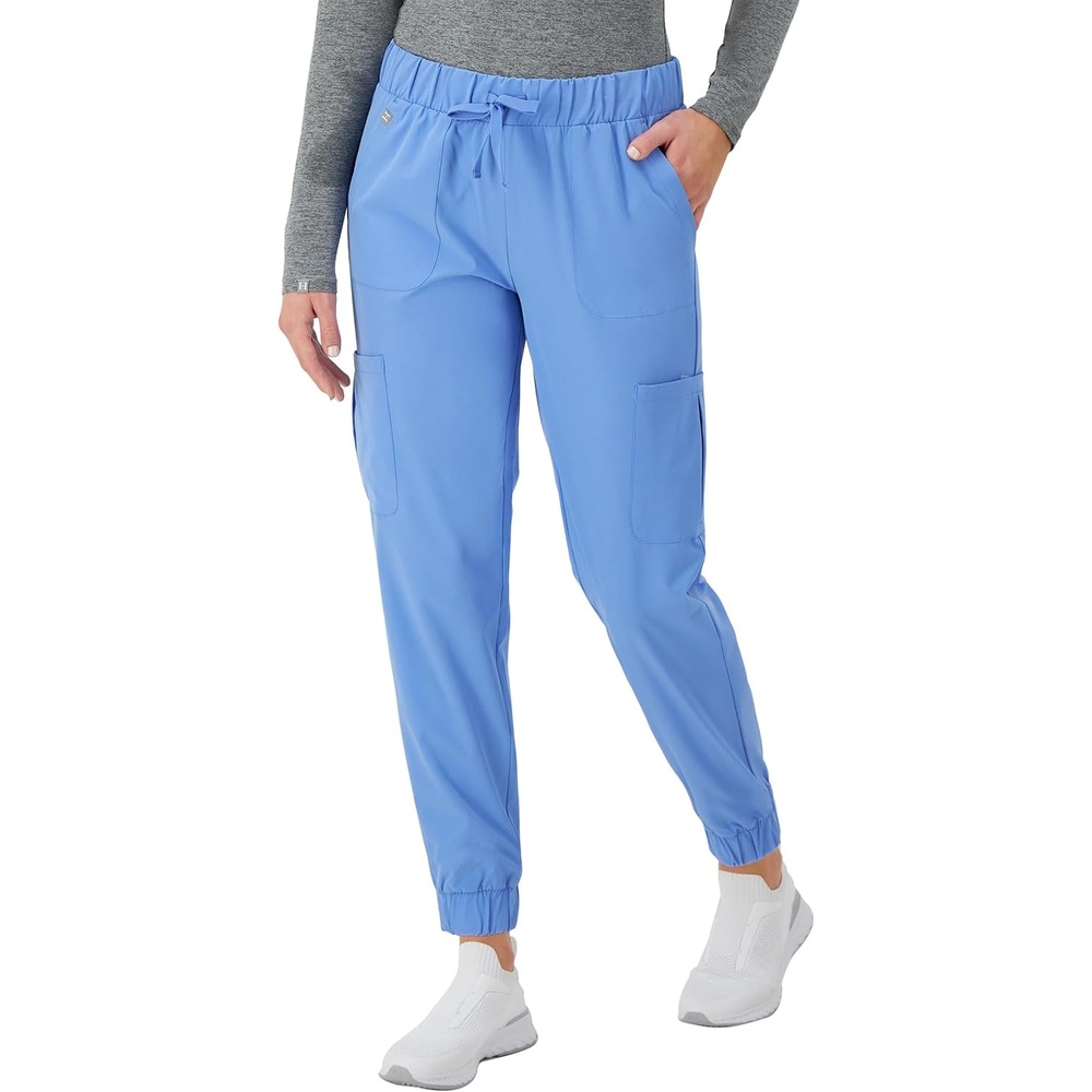 image:imageHanes Womens Scrubs Cargo Joggers Healthcare Scrub Joggers for Women Moisture WickingCeil Blue 2