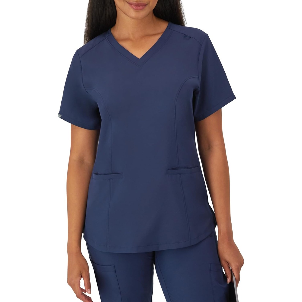 image:imageHanes Womens Scrubs Healthcare Top with VNeckline MoistureWicking Stretch Scrub ShirtsAthletic Navy