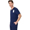 Hanes Men’s Scrub Top – Comfort Fit Healthcare Top with Chest Pocket(Athletic Navy)