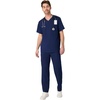 Hanes Men’s Scrub Top – Comfort Fit Healthcare Top with Chest Pocket(Athletic Navy)