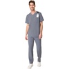Hanes Men’s Scrub Top – Comfort Fit Healthcare Top with Chest Pocket(Slate Grey)