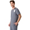 Hanes Men’s Scrub Top – Comfort Fit Healthcare Top with Chest Pocket(Slate Grey)