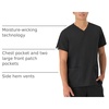 Hanes Men’s Scrubs Healthcare Top, Moisture-Wicking Stretch Scrub Shirts for Men, Odor Control(New Ebony)