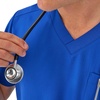 Hanes Men’s Scrubs Healthcare Top, Moisture-Wicking Stretch Scrub Shirts for Men, Odor Control(Royal Blue)