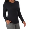 Hanes Women’s Comfort Fit Scrubs Underscrub, Supersoft Viscose from Bamboo Long Sleeve Shirt(New Ebony)