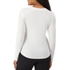 Hanes Women’s Comfort Fit Scrubs Underscrub, Supersoft Viscose from Bamboo Long Sleeve Shirt(White)