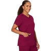 Hanes Women’s Hanes Women’s Premium Scrubs Top with Pockets, Comfort Fit Scrubs for Women, Nurse Essentials(Afternoon Burgundy)