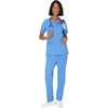 Hanes Women’s Hanes Women’s Premium Scrubs Top with Pockets, Comfort Fit Scrubs for Women, Nurse Essentials(Ceil Blue 2)