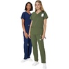 Hanes Women’s Hanes Women’s Premium Scrubs Top with Pockets, Comfort Fit Scrubs for Women, Nurse Essentials(Green Moss)