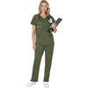 Hanes Women’s Scrub Pants, Comfort Fit Healthcare Pants for Women, Moisture-Wicking Medical Scrubs(Green Moss)
