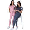 Hanes Women’s Scrub Top – Premium Stretch V-Neck Healthcare Top(Peppercorn Grey)