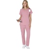 Hanes Women’s Scrub Top – Premium Stretch V-Neck Healthcare Top(Pink Mauve)
