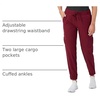 Hanes Women’s Scrubs Cargo Joggers, Healthcare Scrub Joggers for Women, Moisture Wicking(Afternoon Burgundy)