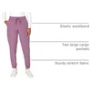 Hanes Women’s Scrubs Cargo Joggers, Healthcare Scrub Joggers for Women, Moisture Wicking(Purple Mauve)