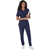 Hanes Women’s Scrubs Healthcare Top, Moisture-Wicking Stretch Scrub Shirts, Ribbed Back Panel(Athletic Navy)
