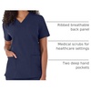 Hanes Women’s Scrubs Healthcare Top, Moisture-Wicking Stretch Scrub Shirts, Ribbed Back Panel(Athletic Navy)