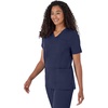 Hanes Women’s Scrubs Healthcare Top, Moisture-Wicking Stretch Scrub Shirts, Ribbed Back Panel(Athletic Navy)