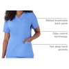 Hanes Women’s Scrubs Healthcare Top, Moisture-Wicking Stretch Scrub Shirts, Ribbed Back Panel(Ceil Blue 2)