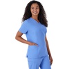 Hanes Women’s Scrubs Healthcare Top, Moisture-Wicking Stretch Scrub Shirts, Ribbed Back Panel(Ceil Blue 2)