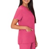 Hanes Women’s Scrubs Healthcare Top, Moisture-Wicking Stretch Scrub Shirts, Ribbed Back Panel(Fuchsia Pink)