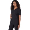 Hanes Women’s Scrubs Healthcare Top, Moisture-Wicking Stretch Scrub Shirts, Ribbed Back Panel(New Ebony)