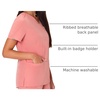 Hanes Women’s Scrubs Healthcare Top, Moisture-Wicking Stretch Scrub Shirts, Ribbed Back Panel(Rose Ranch Pink)
