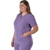 Hanes Women’s Scrubs Healthcare Top, Moisture-Wicking Stretch Scrub Shirts, Ribbed Back Panel(Soft Plum)